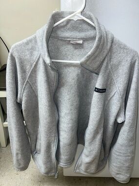 Columbia Light Gray Full-Zip Fleece Jacket